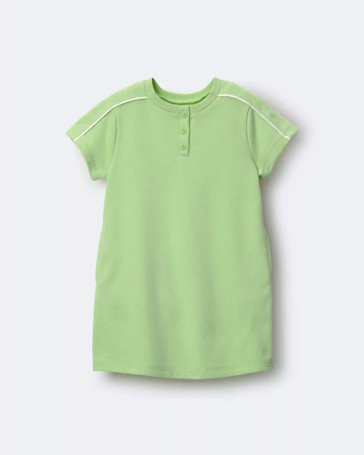 Toddler Girl Henley T-Shirt Dress - Lime Green