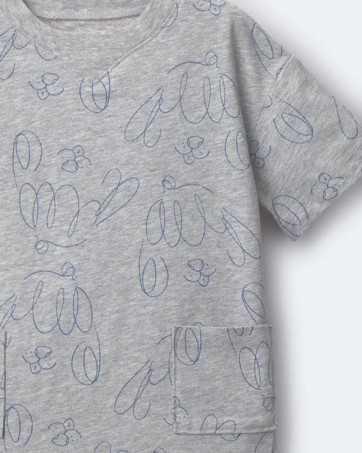 Toddler Otter Pocket Tee - Heather Grey