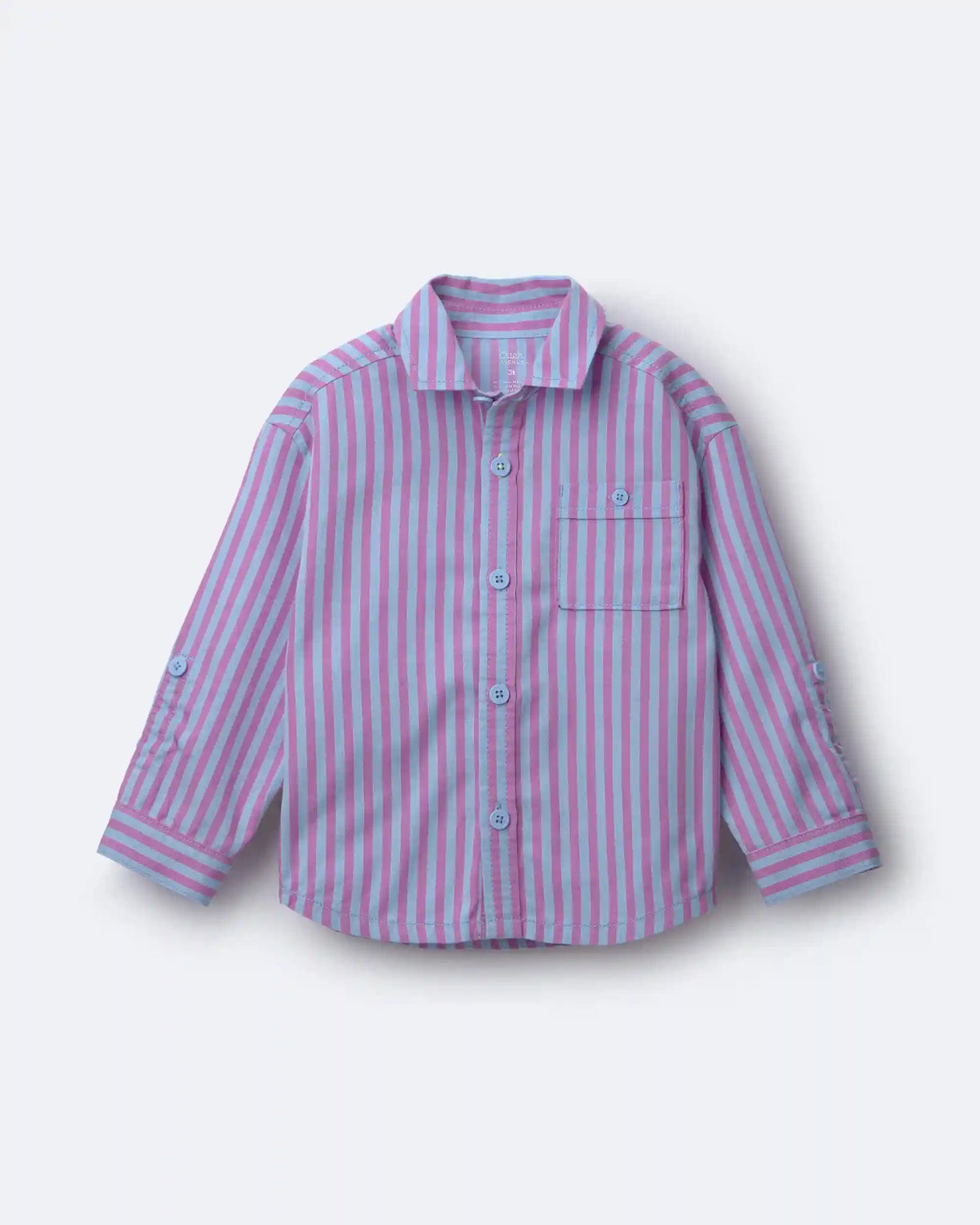 Toddler Boy Button-Down Long-Sleeve Shirt in Stripes - Blue/Purple