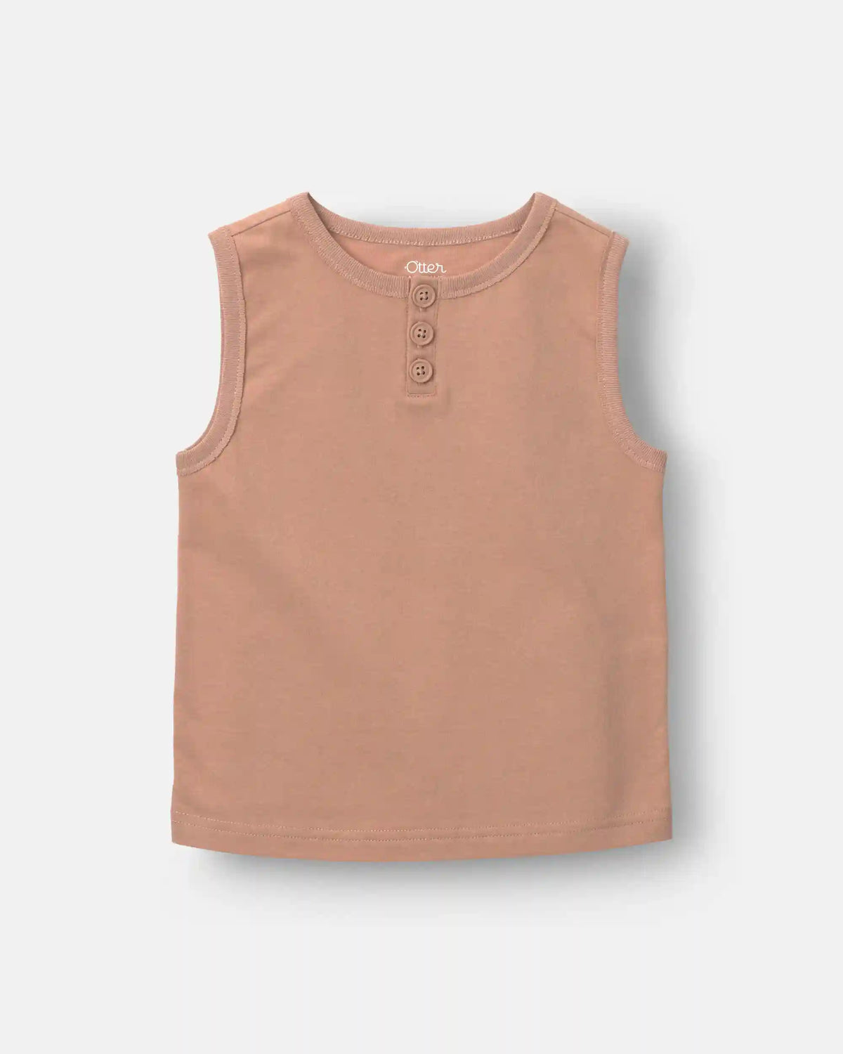 Toddler Boy Henley Tank - Light Brown