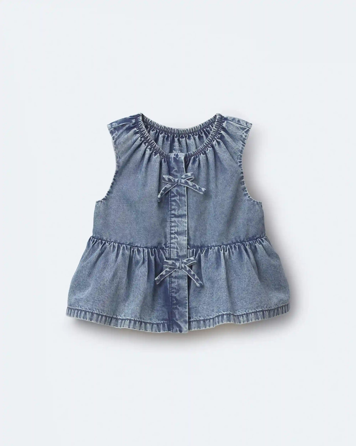 Toddler Girl Peplum Top in Chambray