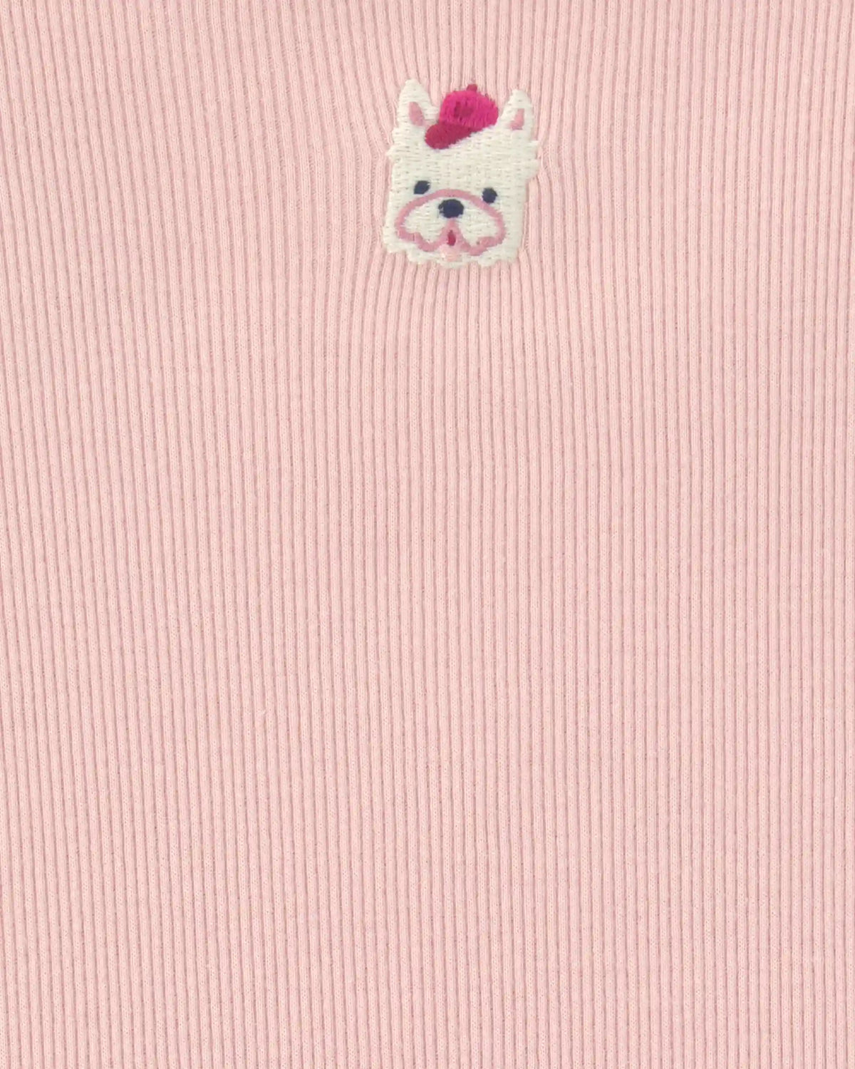 Toddler Girl Dog Rib Top - Pink