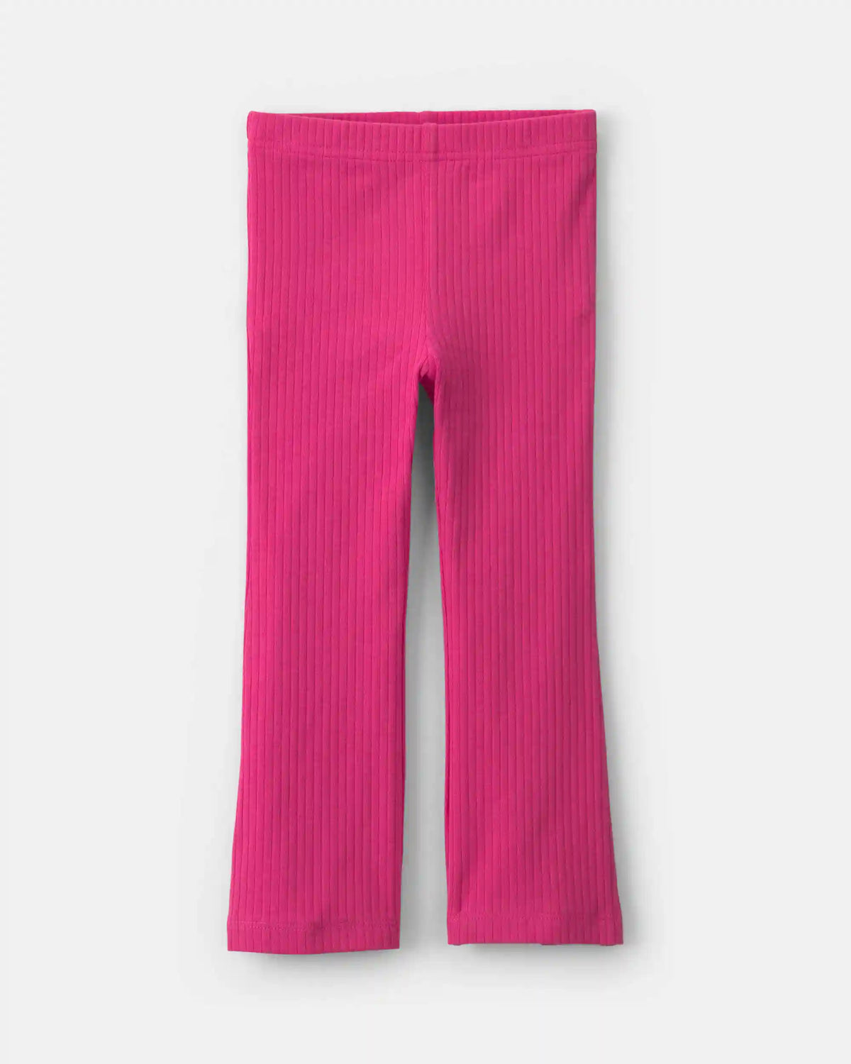 Toddler Girl Ribbed Pull-On Stretch Flare Leggings - Pink