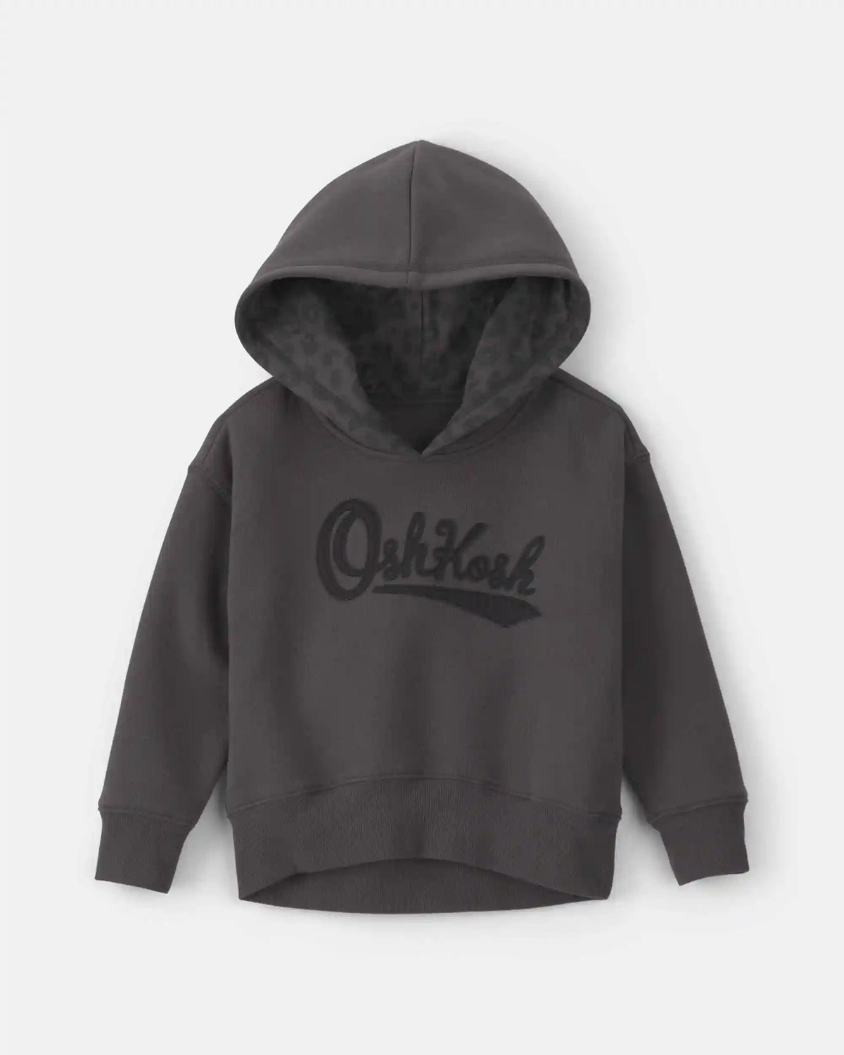 Toddler Girl Cheetah Fleece Logo Hoodie - Black