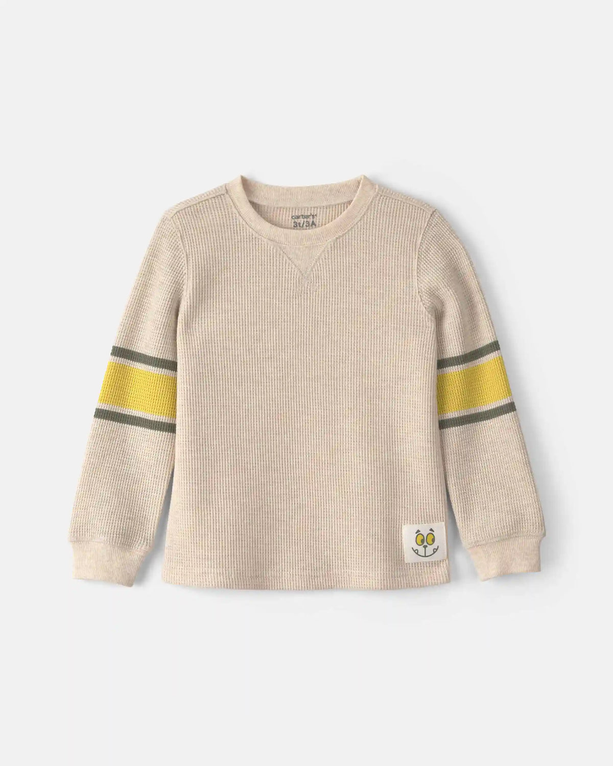Toddler Boy Striped Thermal Long-Sleeve T-Shirt - Cream