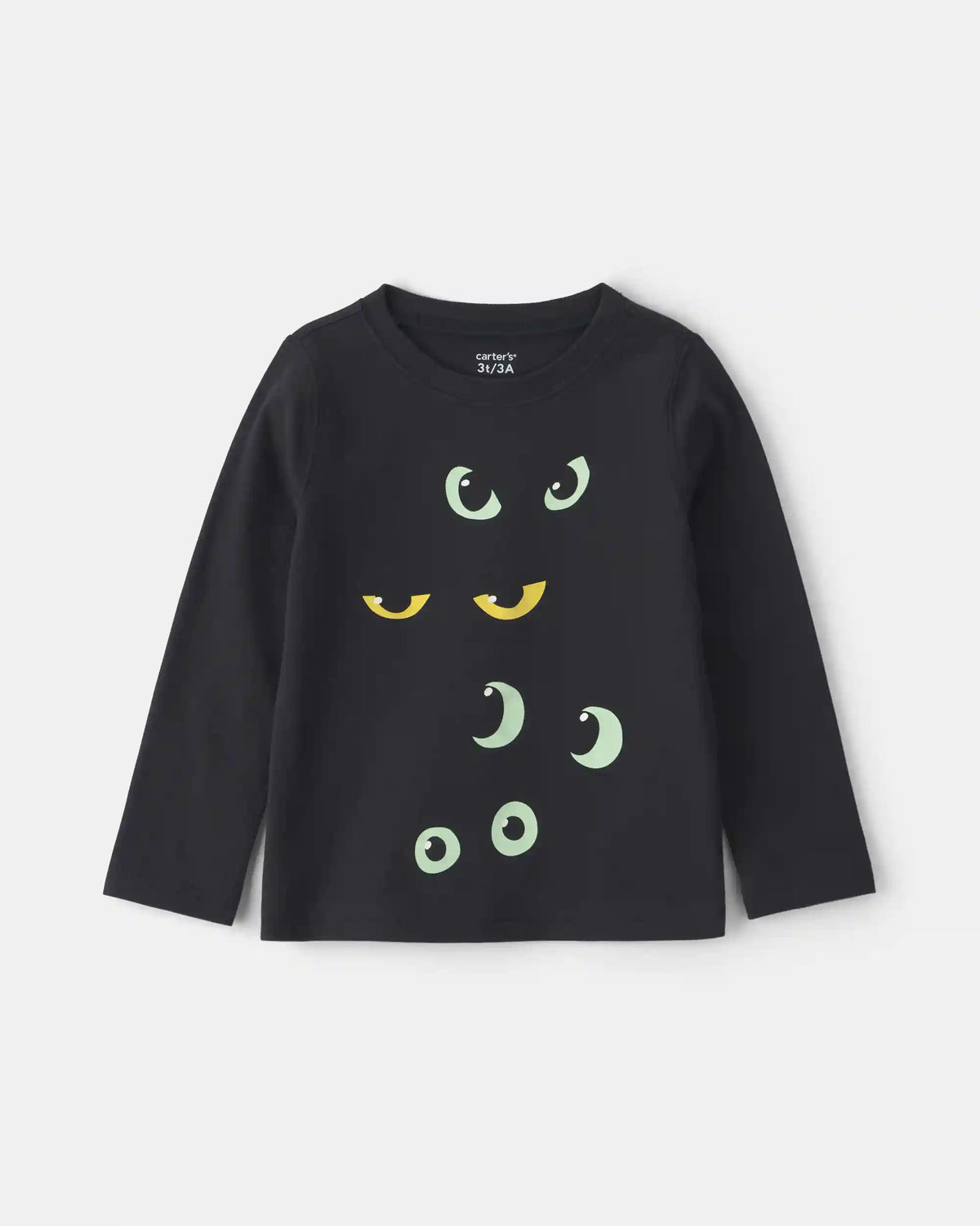 Toddler Halloween Eyes Long-Sleeve Graphic Tee - Black