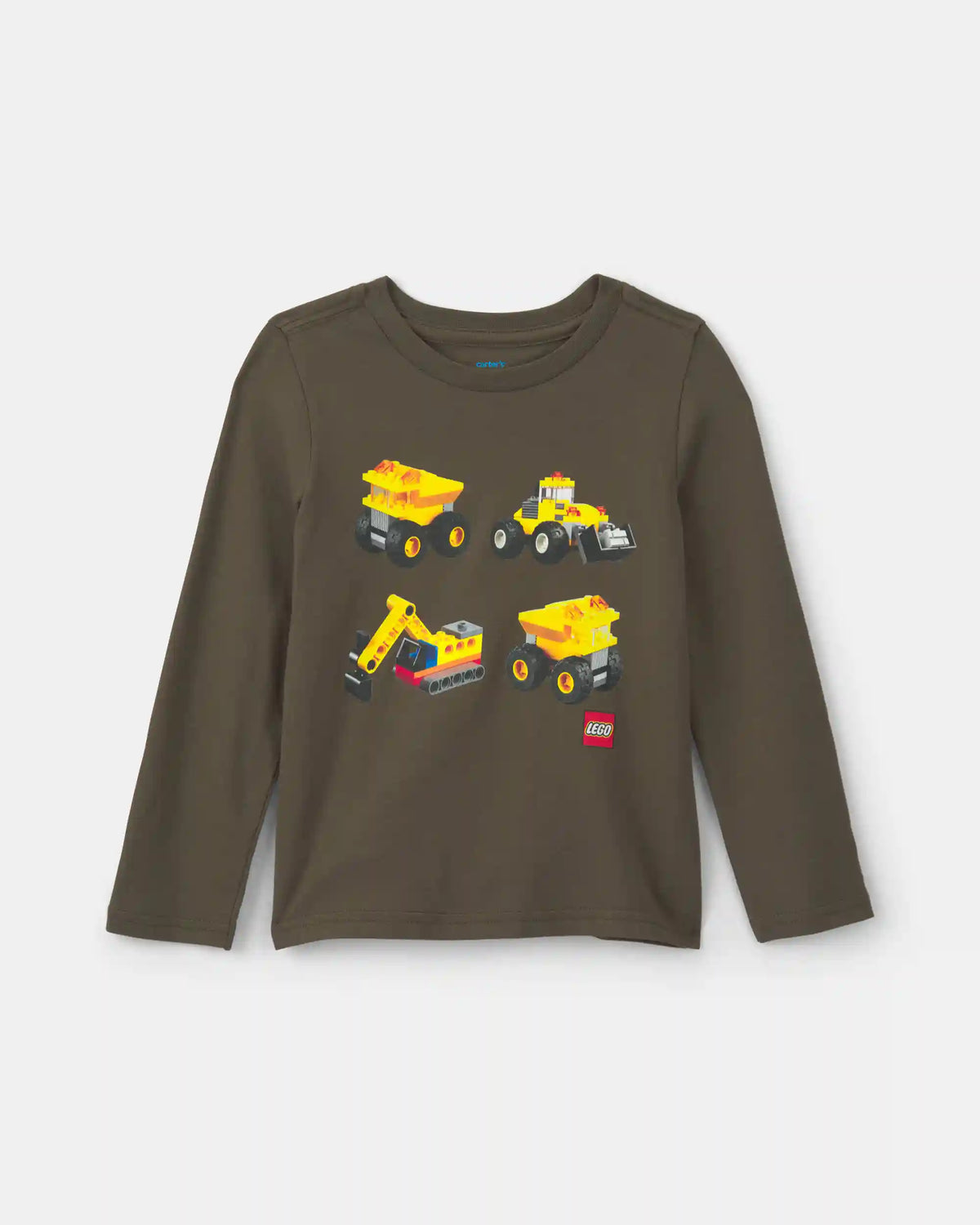 Toddler Boy 'LEGO' Construction Long-Sleeve Graphic Tee - Olive Green