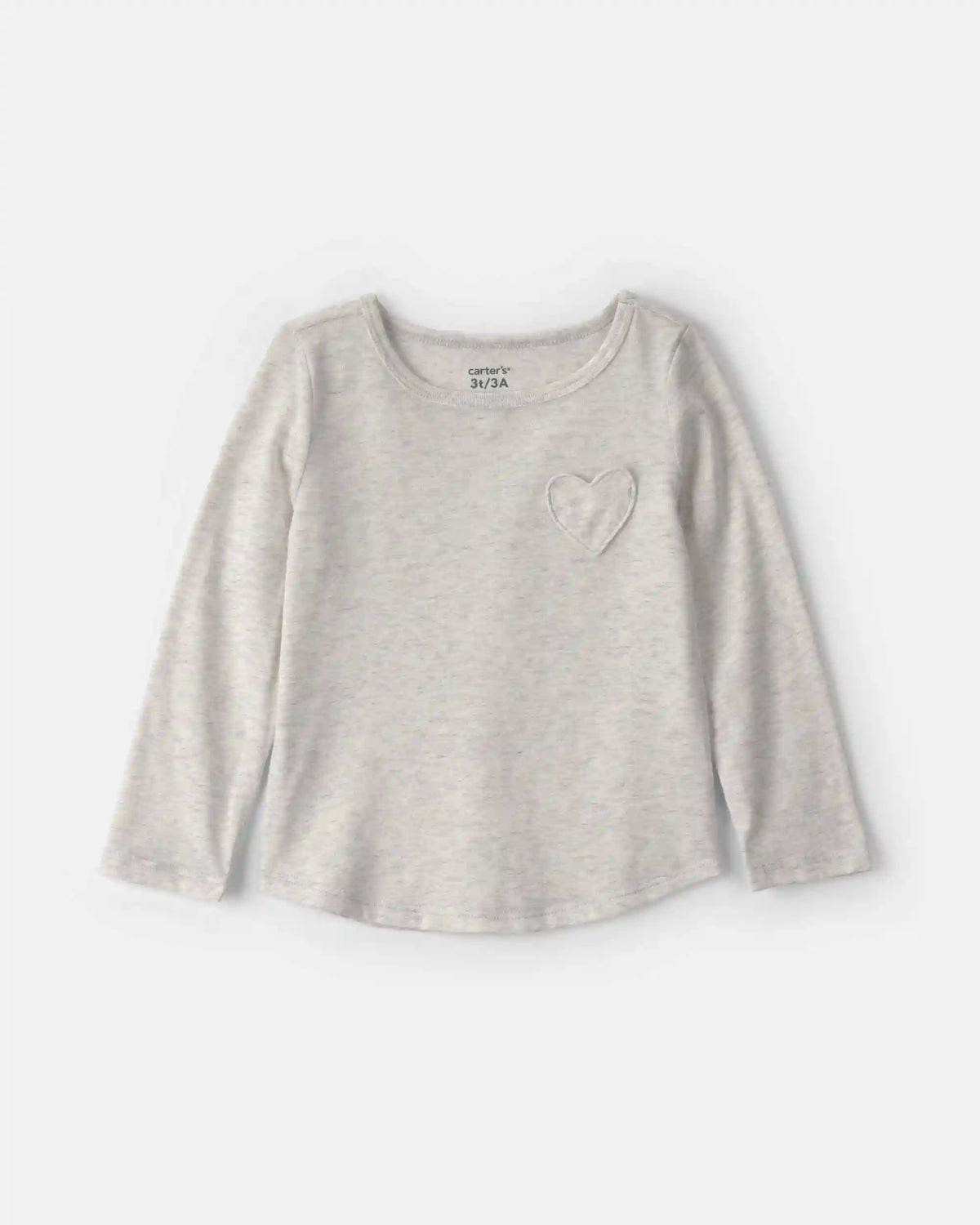 Toddler Girl Heart Long-Sleeve Top - Grey