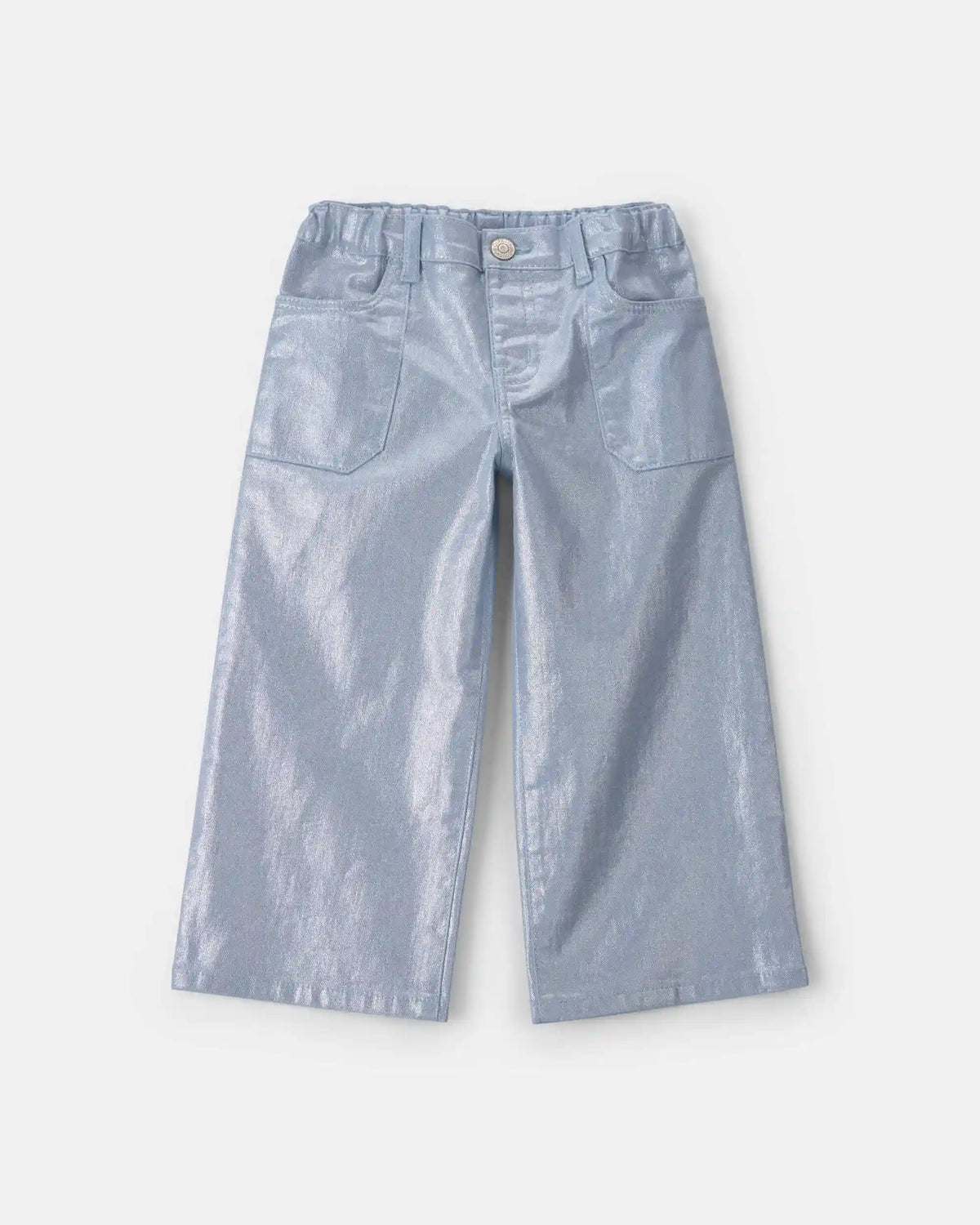 Toddler Girl Metallic Wide-Leg Pants - Silver