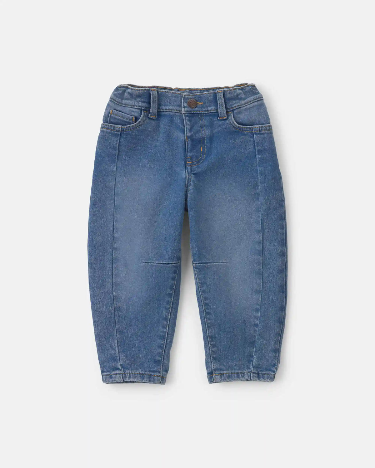 Toddler Girl Fleece-Lined Denim Barrel Jeans - Medium Wash