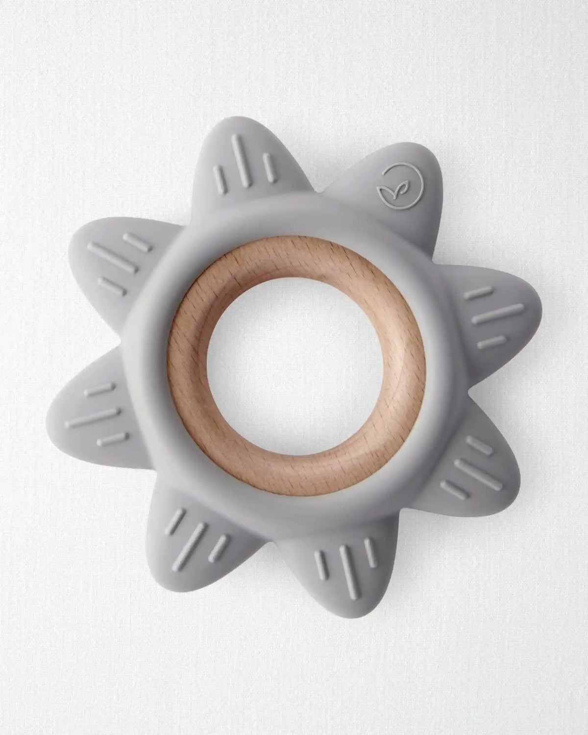 Baby Little Planet Silicone & Wood Teether - Grey