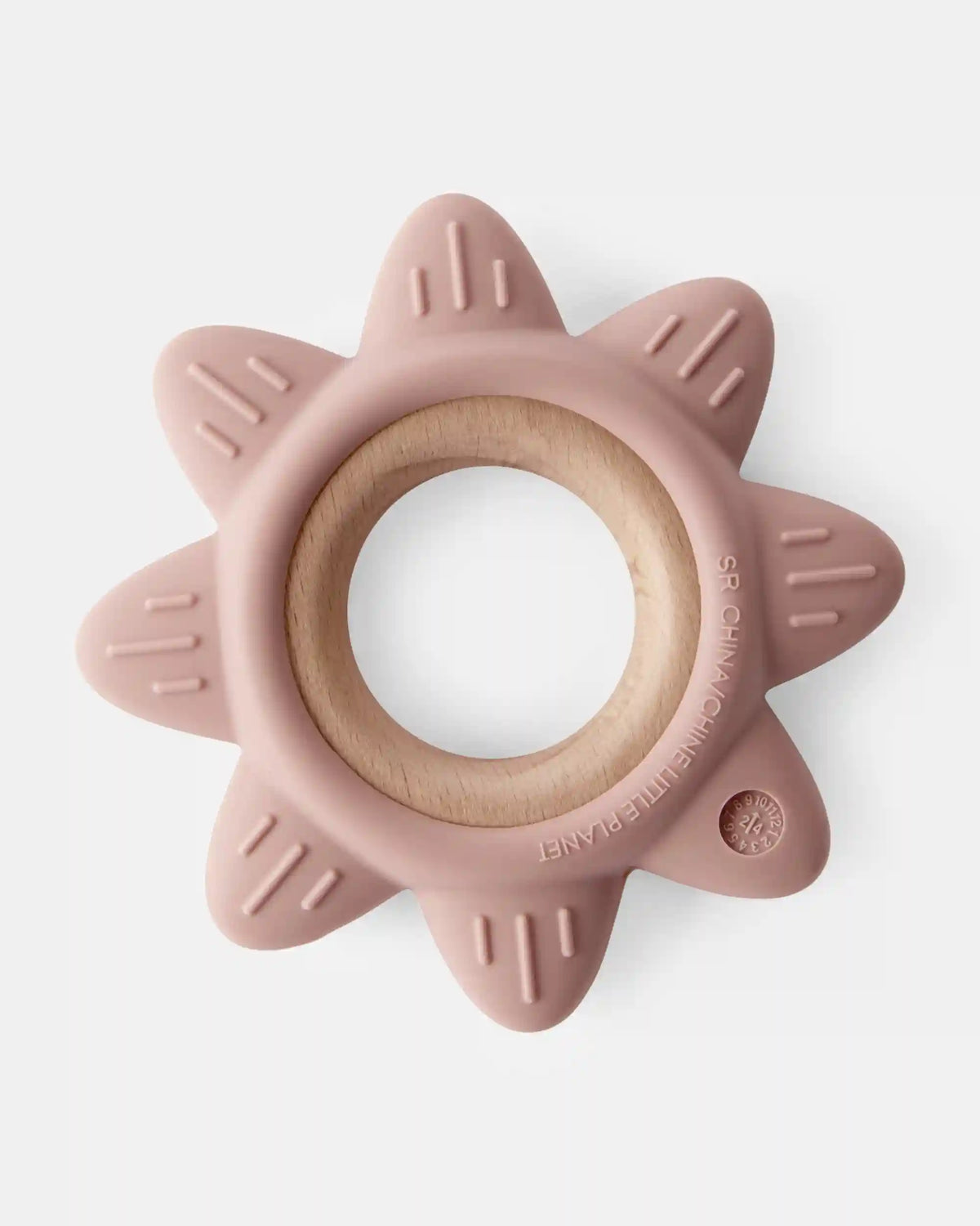 Baby Little Planet Silicone & Wood Teether - Pink