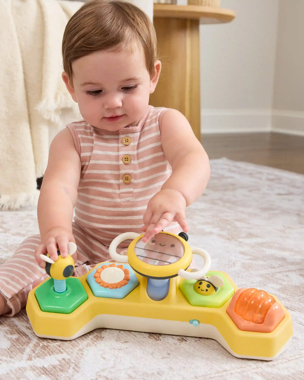 Farmstand See & Bee Steering Wheel & Tummy Time Baby Toy