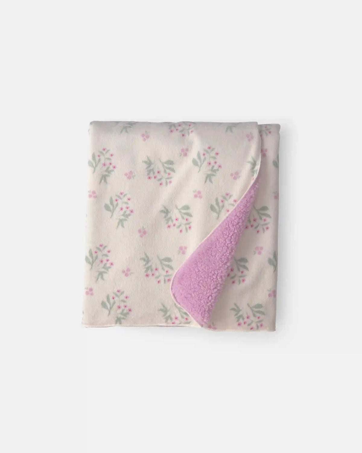Baby Floral Plush Blanket - Purple/Ivory