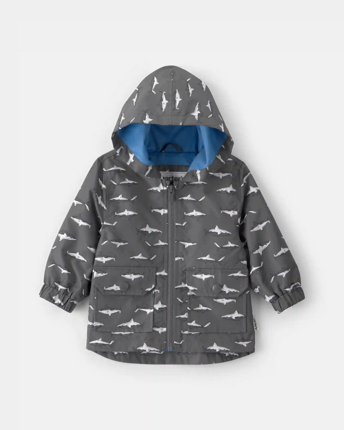 Baby Boy Shark Raincoat - Grey