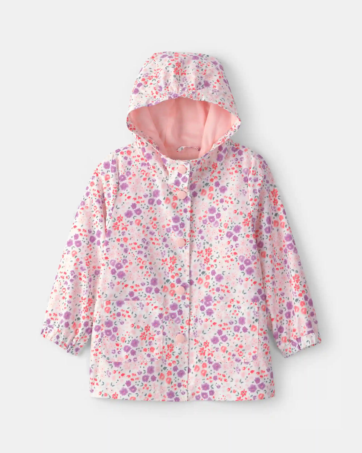 Toddler Girl Floral Raincoat - Pink