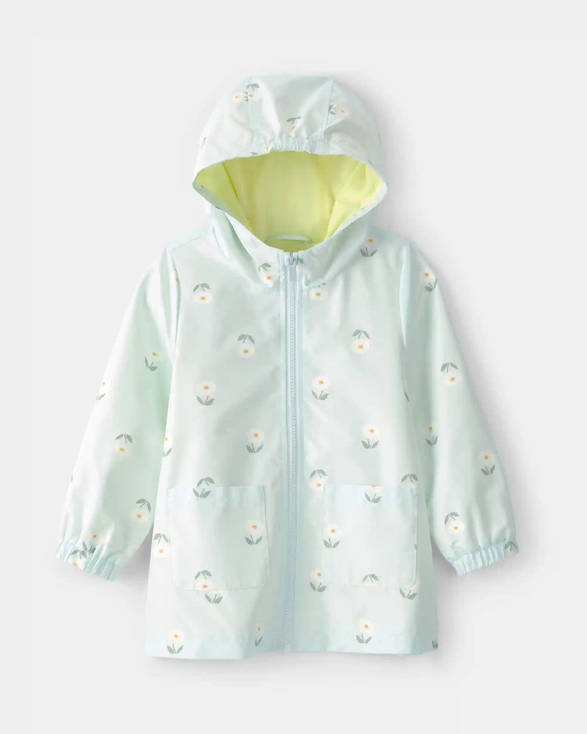 Toddler Girl Floral Raincoat - Blue