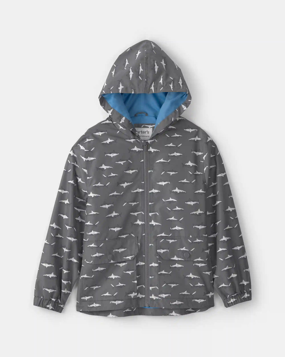 Boys Shark Raincoat - Grey