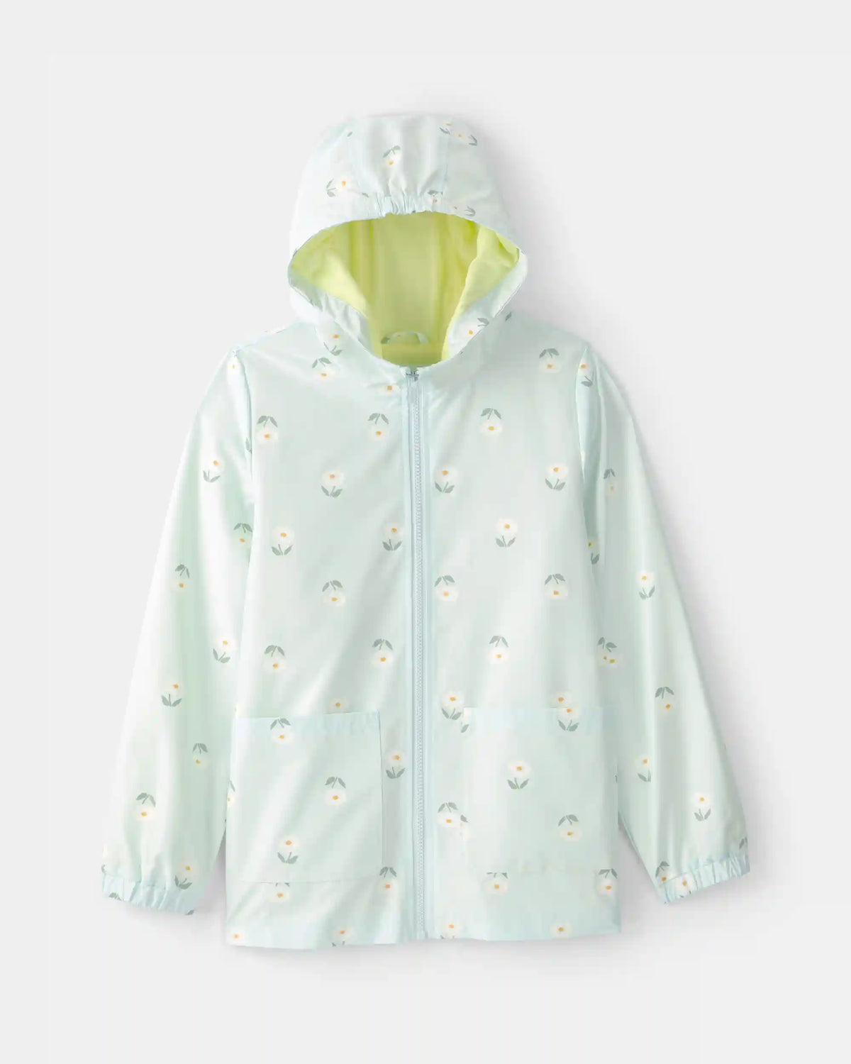Girls Floral Raincoat - Blue