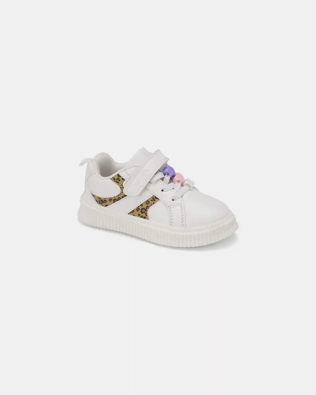 Toddler Girl Leopard Charm Sneakers - White