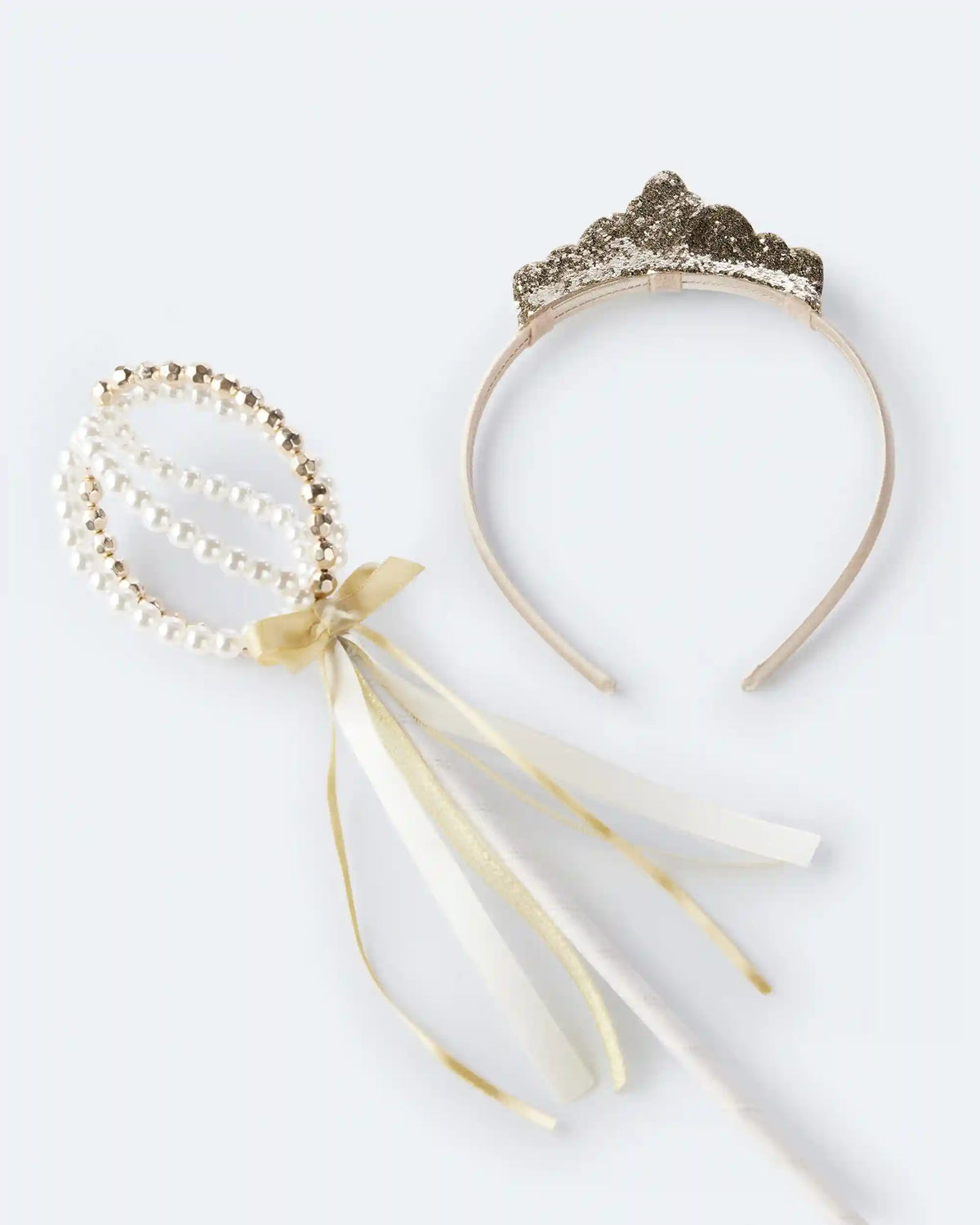 Toddler Girl 2-Pack Crown & Scepter Set - Gold/Pearl