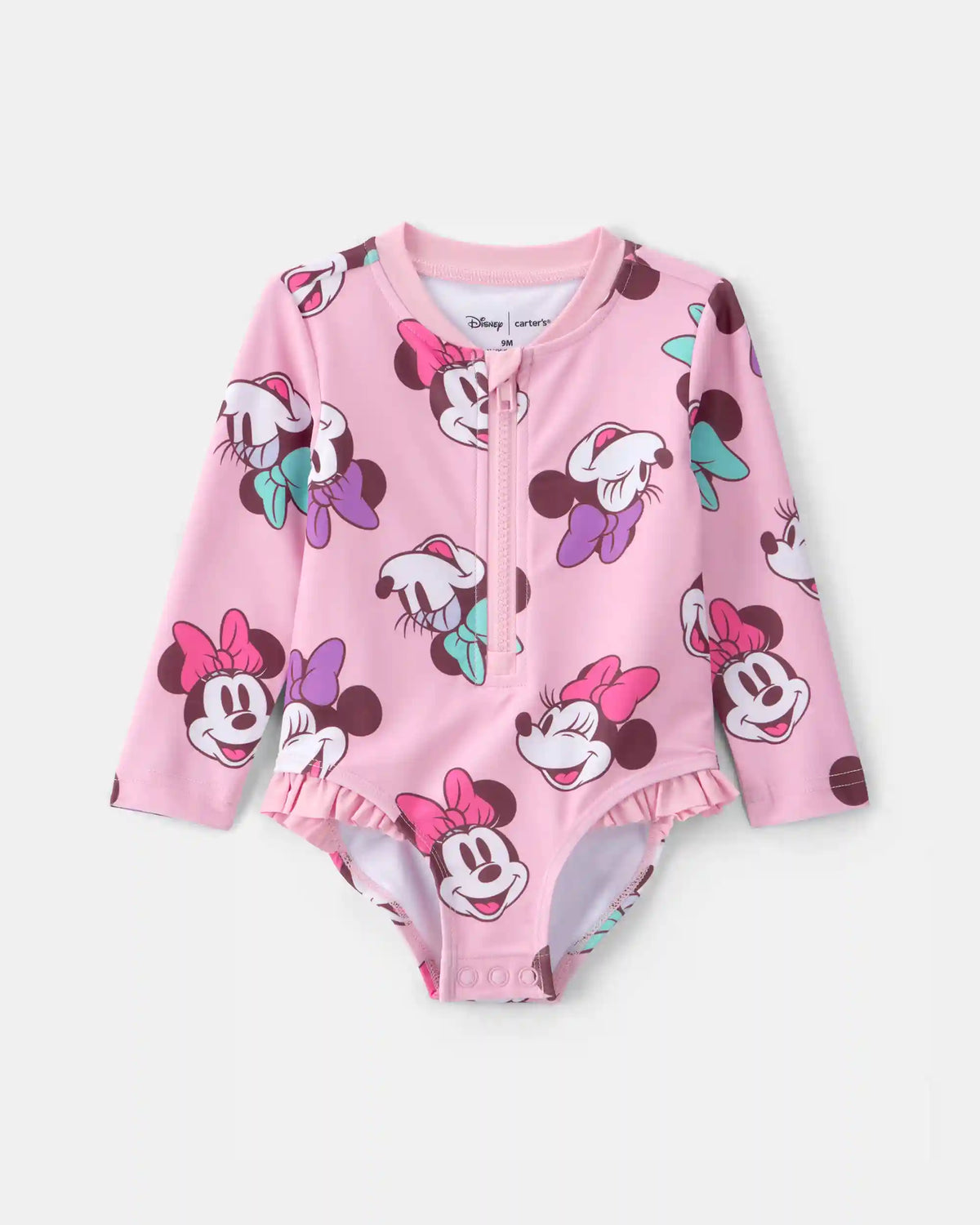 Baby Girl Disney© Minnie Mouse 1-Piece Swimsuit Rashguard - Pink